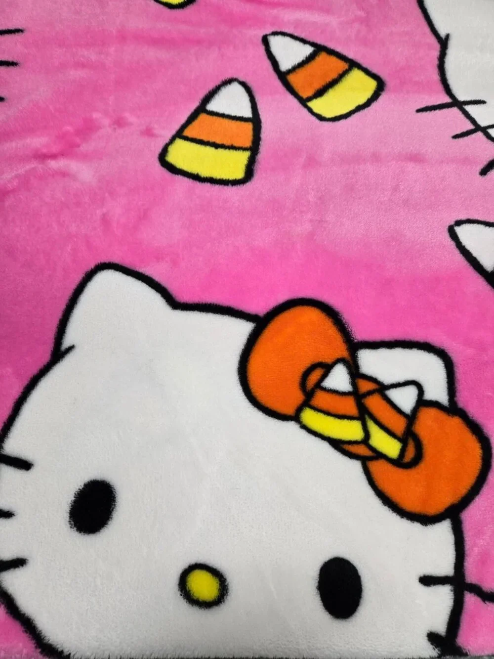 Hello Kitty Halloween Candy Corn Plush Throw Blanket Pink 60x70 Sanrio